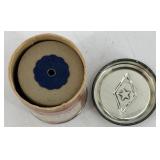 Acme Animal Metal Dog Figurines & 3 Vintage Tins - Sudan Pepper Tin, Bronze Powder Works Tin, Ten-Eighty Eraser Tin