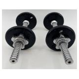Adjustable Dumbbell Set with 5 # & 2 # Weight Plates - 2 Dumbbells