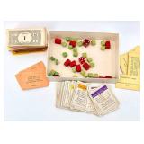 Hills of Westchester Petits Fours Box, Scrabble Pieces & Vintage Board Game Ephemera Lot