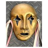 Vintage Bronze Venetian Theater Mask & Pastel Ribbon Ties