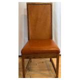 Oak-Frame Leather Chair - Nailhead Trim