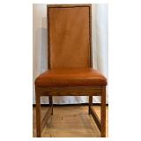 Oak-Frame Leather Chair - Nailhead Trim