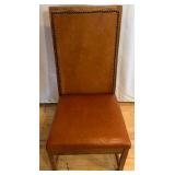 Oak-Frame Leather Chair - Nailhead Trim