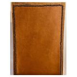 Oak-Frame Leather Chair - Nailhead Trim