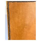 Oak-Frame Leather Chair - Nailhead Trim