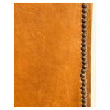 Oak-Frame Leather Chair - Nailhead Trim