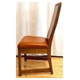 Oak-Frame Leather Chair - Nailhead Trim