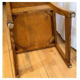 Oak-Frame Leather Chair - Nailhead Trim