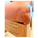 Oak-Frame Leather Chair - Nailhead Trim