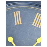 First Time Wall Clock - World Map Dial, Roman Numerals & Gold Hands, Quartz Movement