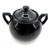 Hall Pottery Sugar & Creamer Set - Cork Carving Under Glass Diorama - Sugar Packet Caddy