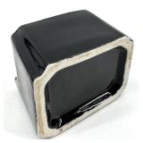 Hall Pottery Sugar & Creamer Set - Cork Carving Under Glass Diorama - Sugar Packet Caddy