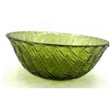 Chodziez Vase, Floral Dish, Emerald Green Glass Bowls & Teal Ribbed Plate