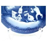 BG Bing & Grøndahl Blue & White Plates - Amalienborg Royal Palace, Mors Dag 1969