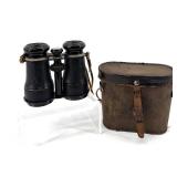 G CHAMPON PARIS Binoculars With Compass - Vintage Leather Case