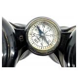 G CHAMPON PARIS Binoculars With Compass - Vintage Leather Case