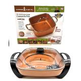 Copper Chef XL 11-Inch Square Casserole Pan with Glass Lid & Plug-In Electric Fryer