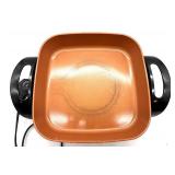 Copper Chef XL 11-Inch Square Casserole Pan with Glass Lid & Plug-In Electric Fryer