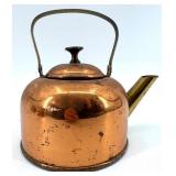 Vintage Copper Candelabra Five-Arm Centerpiece with Teapots Set, Made in England