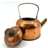 Vintage Copper Candelabra Five-Arm Centerpiece with Teapots Set, Made in England