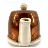 Vintage Copper Candelabra Five-Arm Centerpiece with Teapots Set, Made in England