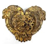 Antique Filigree Buckles - 3 Pairs, Brass Tone, Floral Openwork