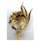 Vintage Costume Jewelry Bundle - Butterfly & Floral Brooches, Shawl Clip & Pendant