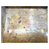 Vintage Metal Jewelry Box with Enamel Floral & Hummingbird Motif and Copper Engraving Plate