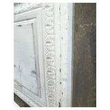 Large Vintage Decorative Tin Tile Panels - Wood Frames & Embossed Borders - 2 Pieces