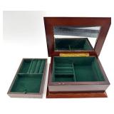 Vintage Green Shell Vases Pair, Pink Glass Candlesticks, Iridescent Candle Holders & Thomas Kinkade Jewelry Box