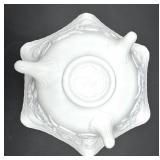 White Rose Relief Ceramic Bowl & Wooden Heart Window Jewelry Box