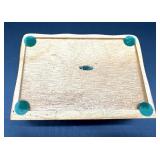 White Rose Relief Ceramic Bowl & Wooden Heart Window Jewelry Box