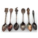 Antique Souvenir Spoons - Ornate Handles & Crest Motifs Collection