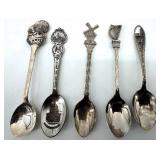 Antique Souvenir Spoons - Ornate Handles & Crest Motifs Collection