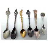 Antique Souvenir Spoons - Ornate Handles & Crest Motifs Collection