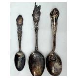 Three Antique Spoons with Ornate Handles - Collectible Flatware