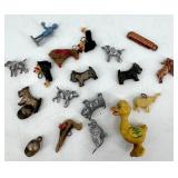 Stacking Orange Plastic Storage Container & Cracker Jack Charms