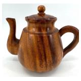 Hall Burgundy 4-Cup Teapot - Creamer & Sugar Bowl & Wooden Teapot - Made in USA
