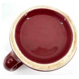 Hall Burgundy 4-Cup Teapot - Creamer & Sugar Bowl & Wooden Teapot - Made in USA