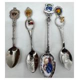 Antique Wood Wall Shelf with Drawer - Souvenir Spoon Collection