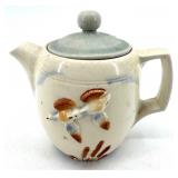 Green Ceramic Pig Toothpick Holder with Wooden Stand & Assorted Porcelain Figurines