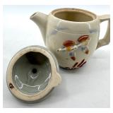 Green Ceramic Pig Toothpick Holder with Wooden Stand & Assorted Porcelain Figurines