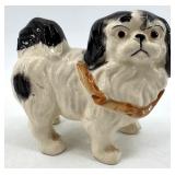 Green Ceramic Pig Toothpick Holder with Wooden Stand & Assorted Porcelain Figurines