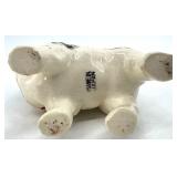 Green Ceramic Pig Toothpick Holder with Wooden Stand & Assorted Porcelain Figurines