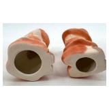 Green Ceramic Pig Toothpick Holder with Wooden Stand & Assorted Porcelain Figurines