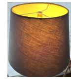 Vintage Wrought Iron Floor Lamp - Black Fabric Shade & Scroll Stand