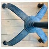 Vintage Wrought Iron Floor Lamp - Black Fabric Shade & Scroll Stand