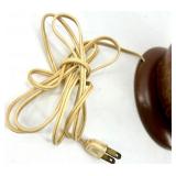 Teardrop Mid Century Table Lamps - Speckled Glaze Pair with Brass Harp Frames & Sockets