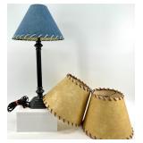 Table Lamp - Denim Shade & 2 Parchment Shades
