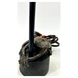 Frog Motif Lamp Set - Uranium Green Glass Base & Beaded Shades (Lot of 3)